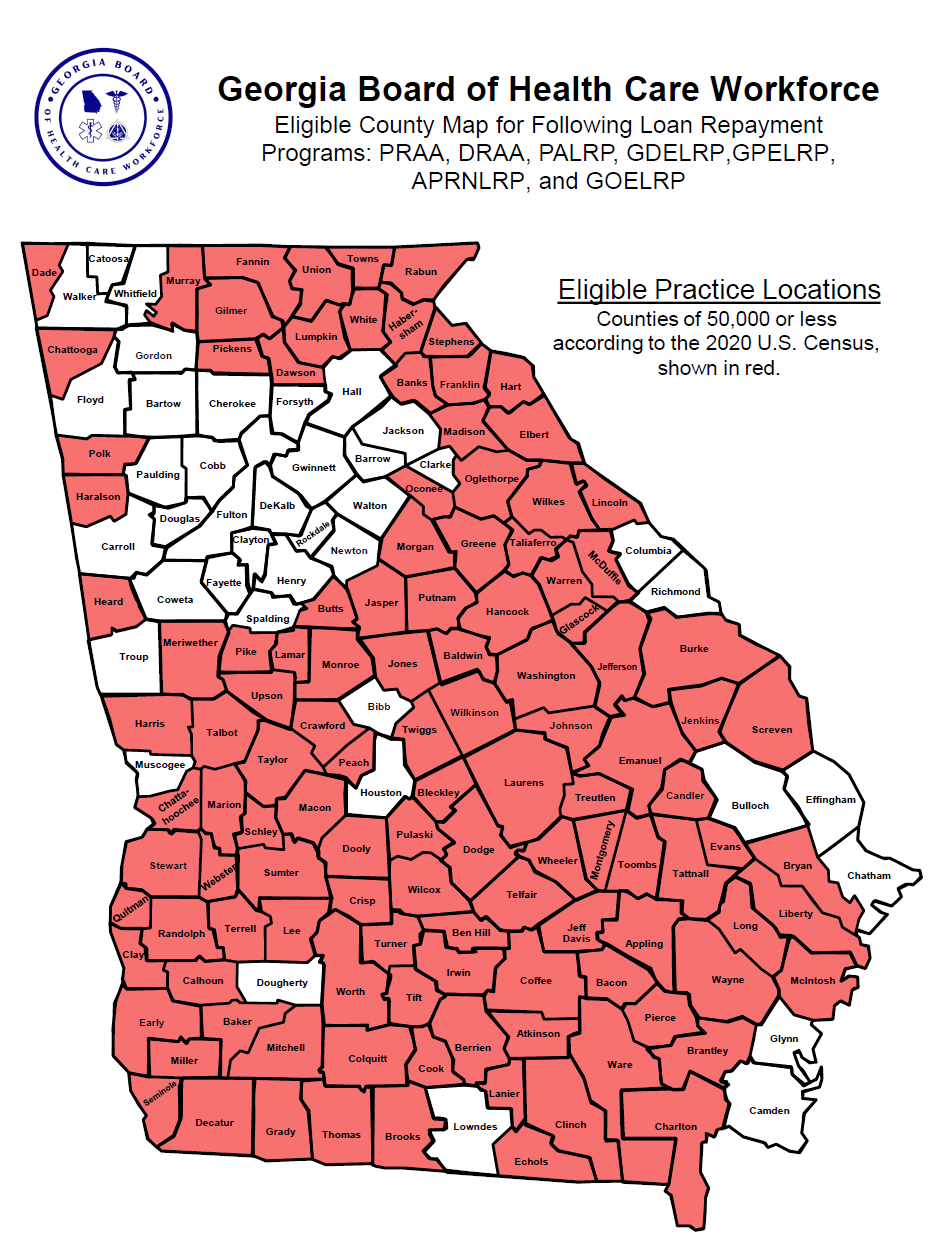 GBHCW Rural Counties Map (2020 Census)